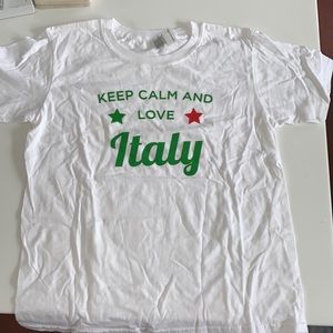 Keep Calm and Love Italy White Short Sleeve